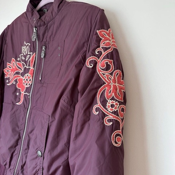 Diesel burgundy wild east Embroidered Bomber Jacket size L - Picture 13 of 13